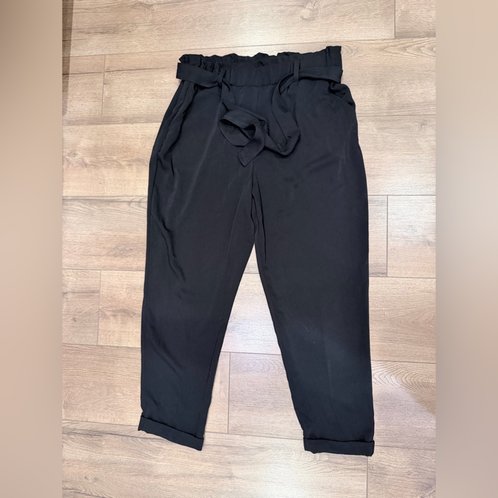 Women’s slacks dress trousers Elegant Black Women's L elastic waist